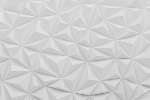 Abstract white low poly background with copy space 3d render