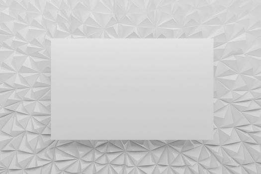 Abstract white low poly background with copy space 3d render