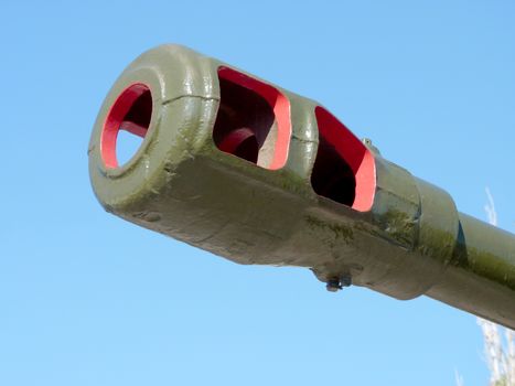 Element of a trunk of a tank gun on a pedestal at the Panorama of the Battle of Stalingrad in Volgograd