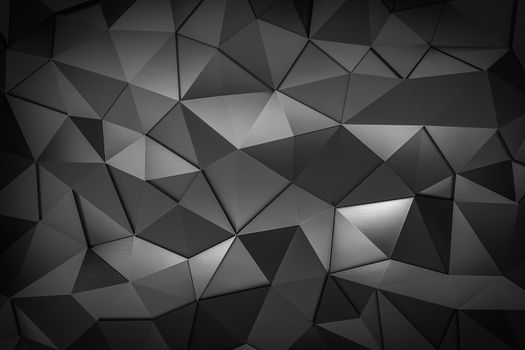 metal triangle mosaic background 3d render