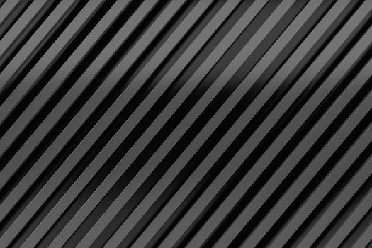 black siding oblique line layout metal material background 3d render