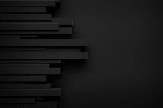 abstract black spike rhythm wave background 3d rendering
