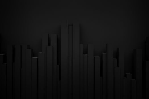 abstract black spike rhythm wave background 3d rendering