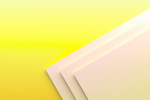abstract yellow tone paper stack background 3d rendering