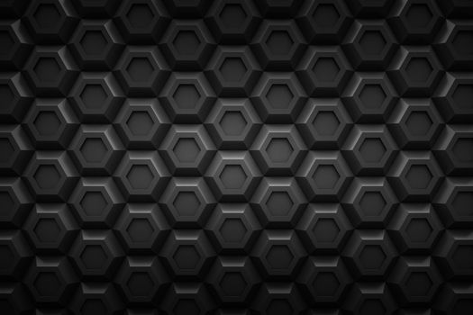 black hexagon Honeyomb modern technology black abstract 3d  background