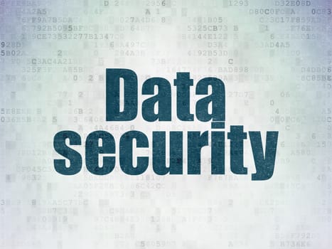 Security concept: Painted blue word Data Security on Digital Data Paper background