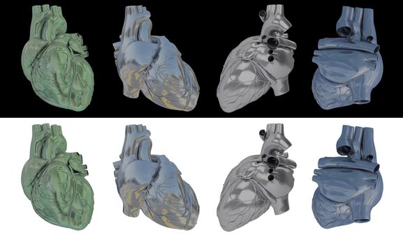 3d rendered illustration of the metal heart