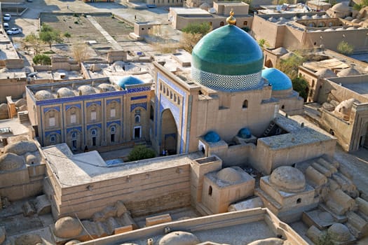 Aerial view of old town in Khiva, Uzbekistan, Central Asia