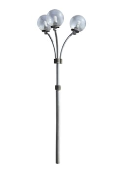 An old street lamppost isolated over white