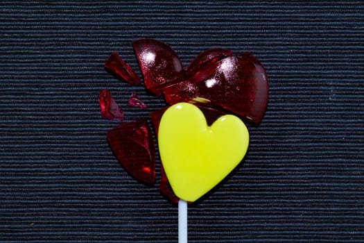 Two candies in the form of a heart