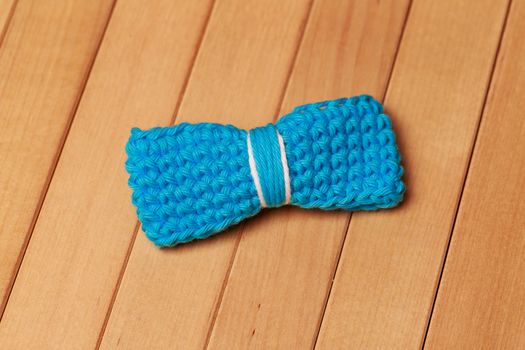 Beautiful, knitted bow tie made by crochet.