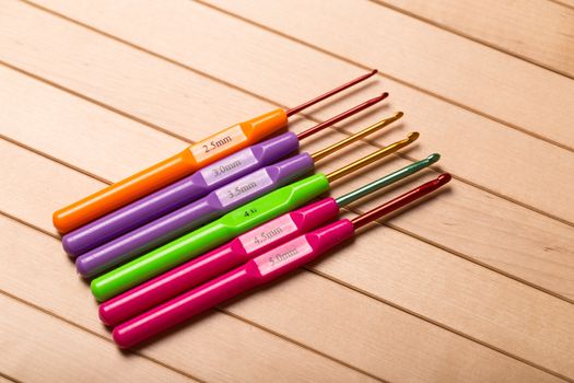 Photo of colorful crochet hooks