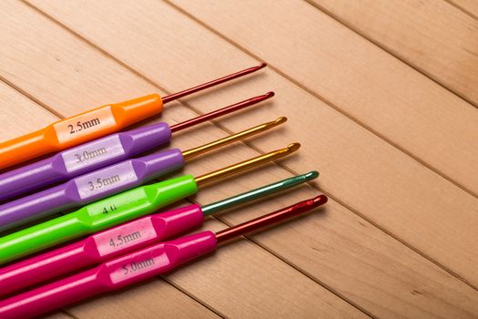 Photo of colorful crochet hooks