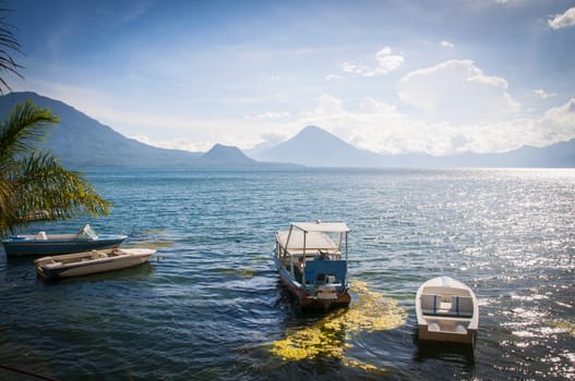 Boats on a lake in Guatemala