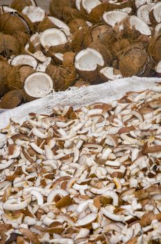 Coconut and coconut shavings in India