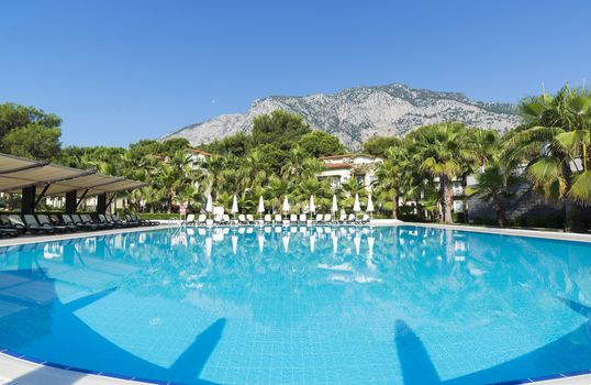 Swimming pool with water in the open air