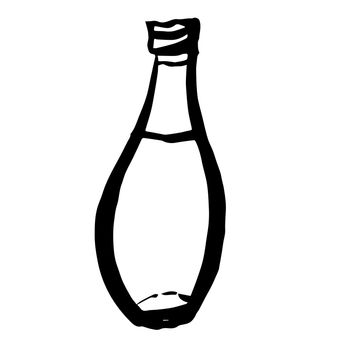 freehand sketch illustration of bottle doodle hand drawn