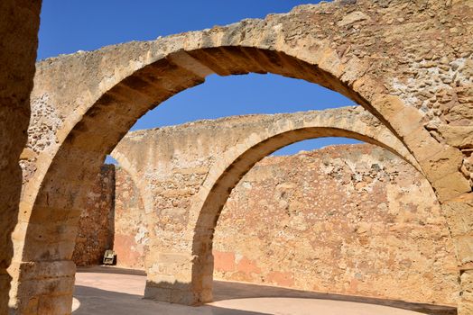 Rethymno city Greece Fortezza fortress arcade landmark architecture
