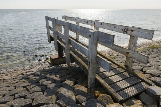 Control dock on a water luis on the Wadden island Vlieland in the Netherlands
