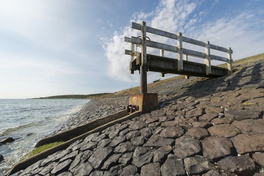 Control dock on a water luis on the Wadden island Vlieland in the Netherlands
