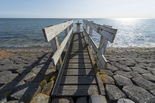 Control dock on a water luis on the Wadden island Vlieland in the Netherlands
