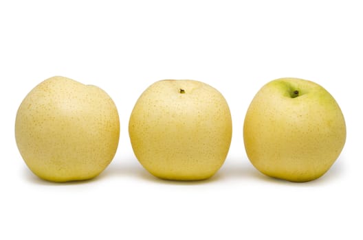 Chinese pears group isolated on white background