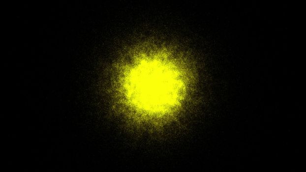 Abstract background with gold sphere. Sand effect. 3d rendering