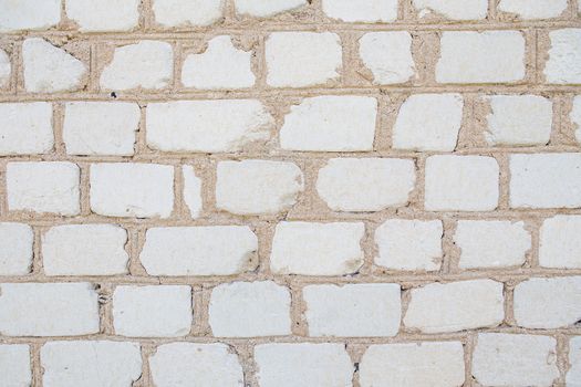 White grunge brick wall background texture
