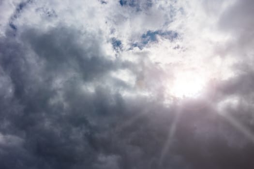 Abstract background, dark sky with clouds close-up