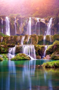 Jiulong waterfall in Luoping, China.