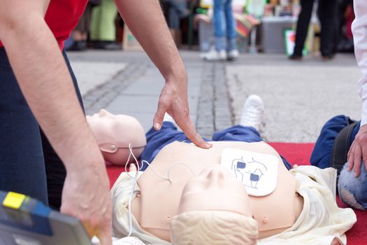 Cardiopulmonary resuscitation - CPR training. Cardiac massage training.