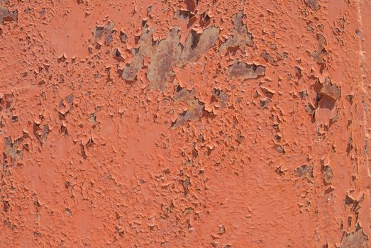 chipped paint, grunge metal surface, which has long been under the influence of different climatic conditions