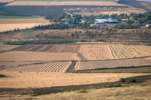 View of Galilee mountains, agriculture valley. North Israel.