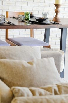 Detail  image of Cushion on sofa in modern living room
