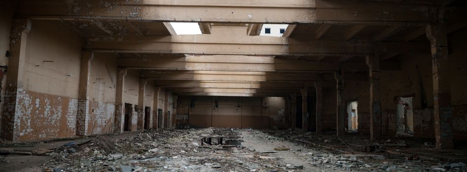 ruins of a very heavily polluted industrial factory, industrial series