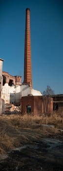 ruins of a very heavily polluted industrial factory, industrial series