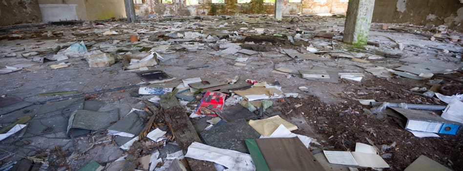 ruins of a very heavily polluted industrial factory, industrial series