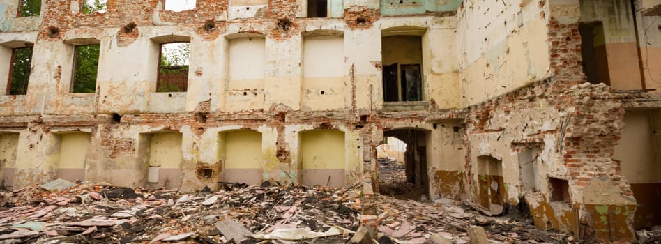 ruins of a very heavily polluted industrial factory, industrial series