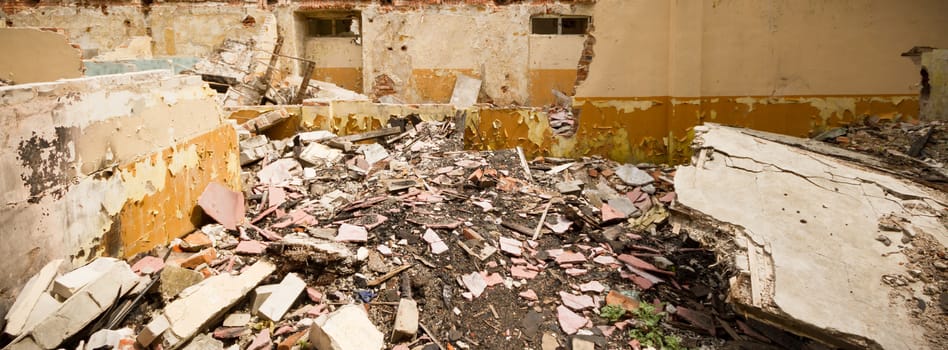 ruins of a very heavily polluted industrial factory, industrial series