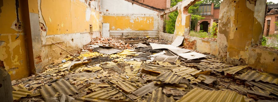 ruins of a very heavily polluted industrial factory, industrial series