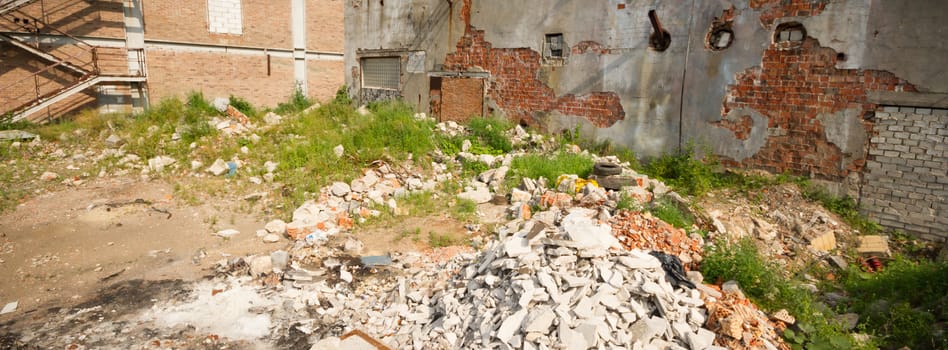 ruins of a very heavily polluted industrial factory, industrial series