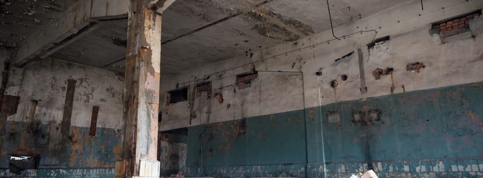 ruins of a very heavily polluted industrial factory, industrial series