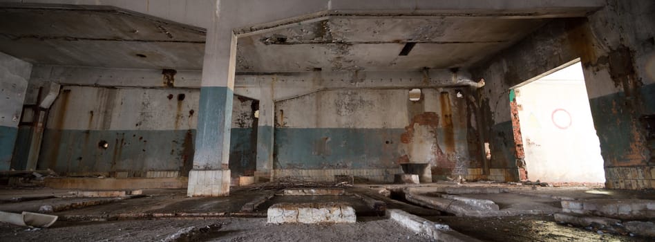 ruins of a very heavily polluted industrial factory, industrial series