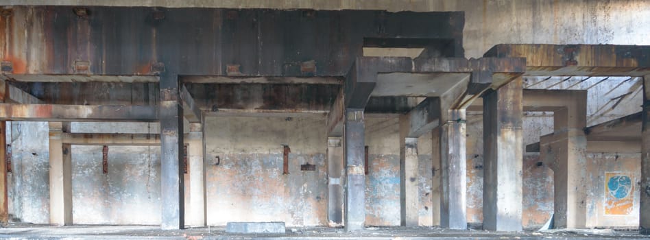 ruins of a very heavily polluted industrial factory, industrial series
