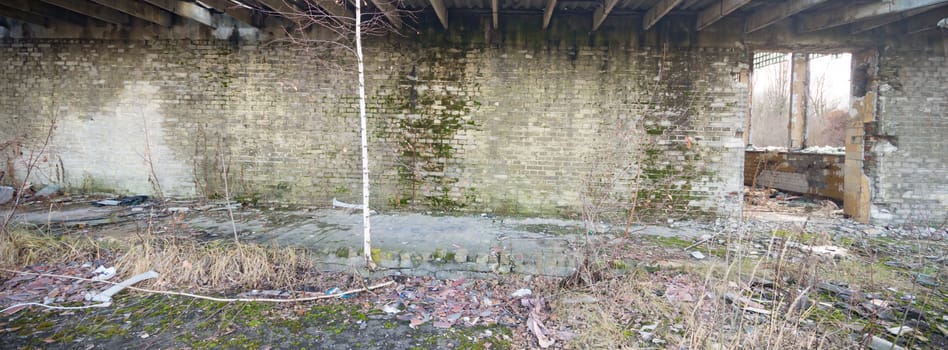 ruins of a very heavily polluted industrial factory, industrial series