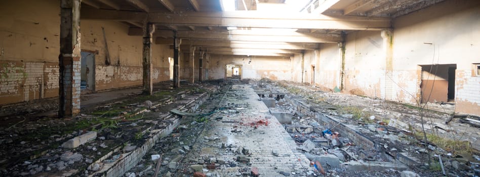 ruins of a very heavily polluted industrial factory, industrial series