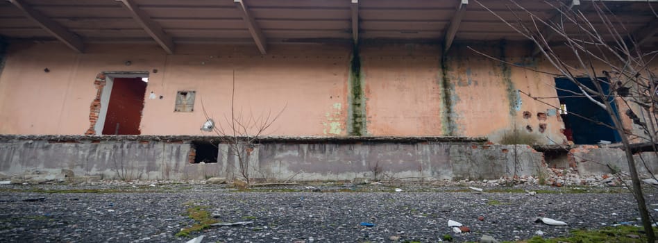 ruins of a very heavily polluted industrial factory, industrial series
