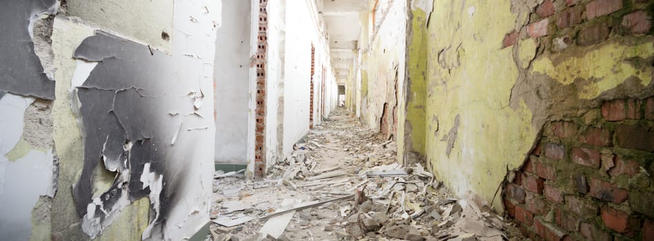 ruins of a very heavily polluted industrial factory, industrial series