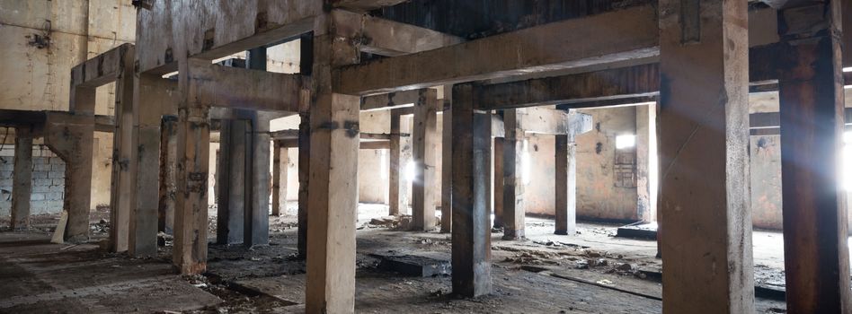 ruins of a very heavily polluted industrial factory, industrial series