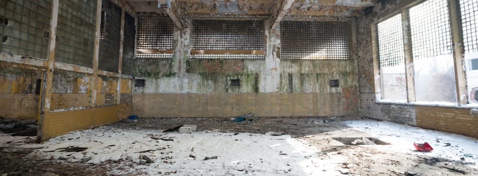 ruins of a very heavily polluted industrial factory, industrial series